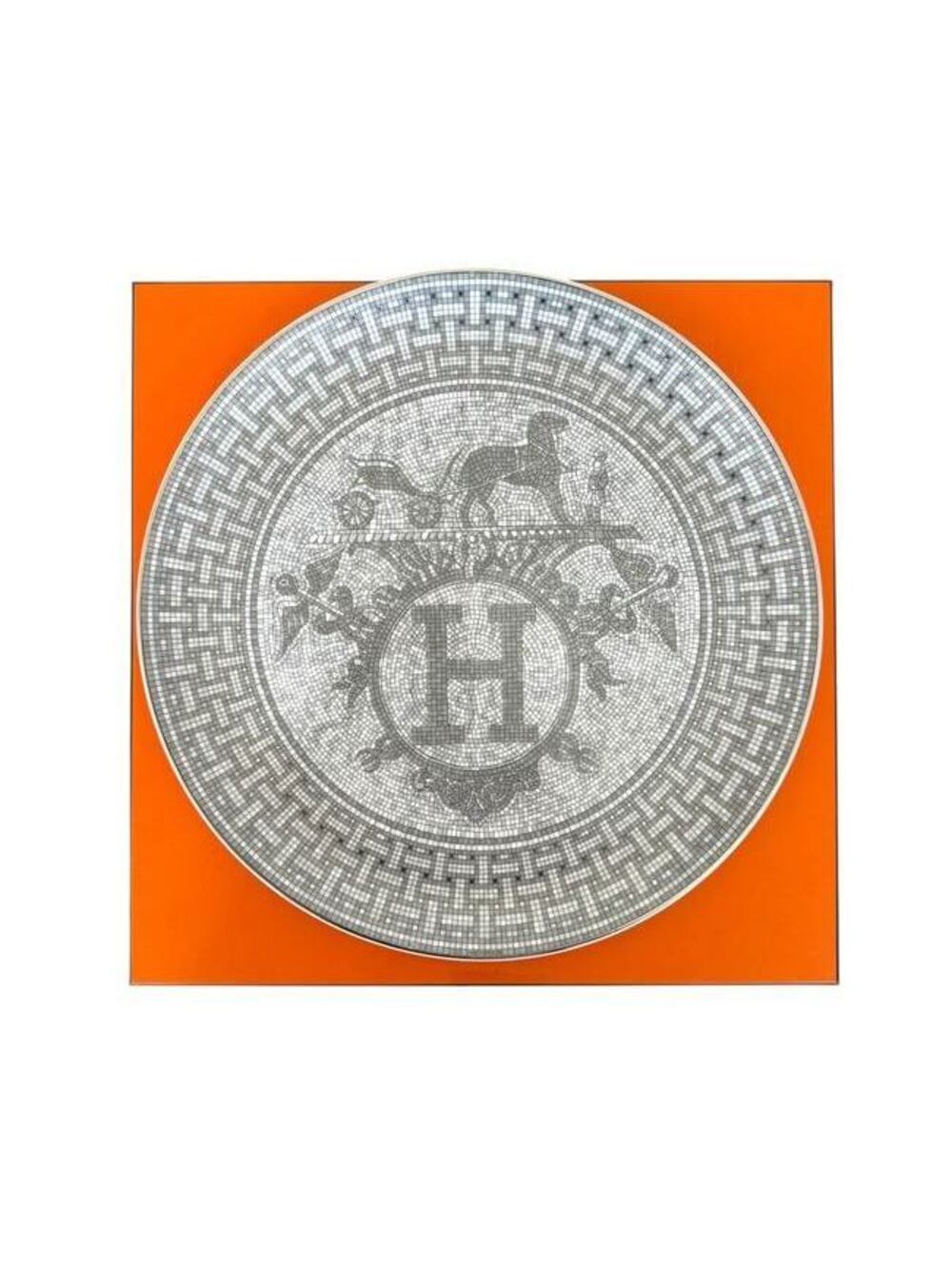 Hermes Mosaique au 24 Platinum Tart Platter